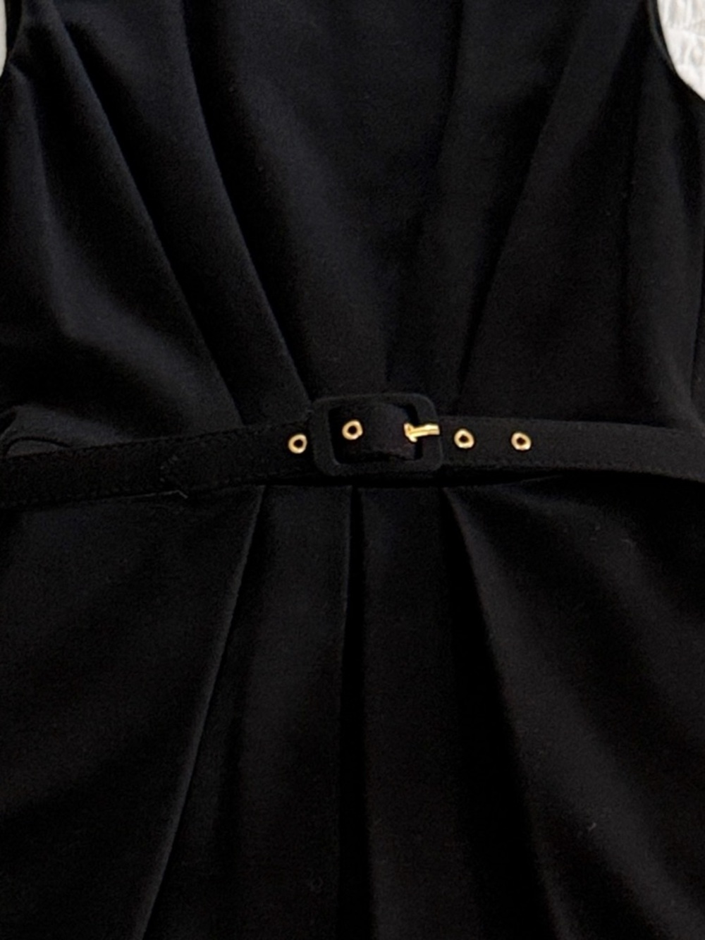TRINA TURK Classic Black Sleeveless Belted A-Line Dress - Picture 8 of 8